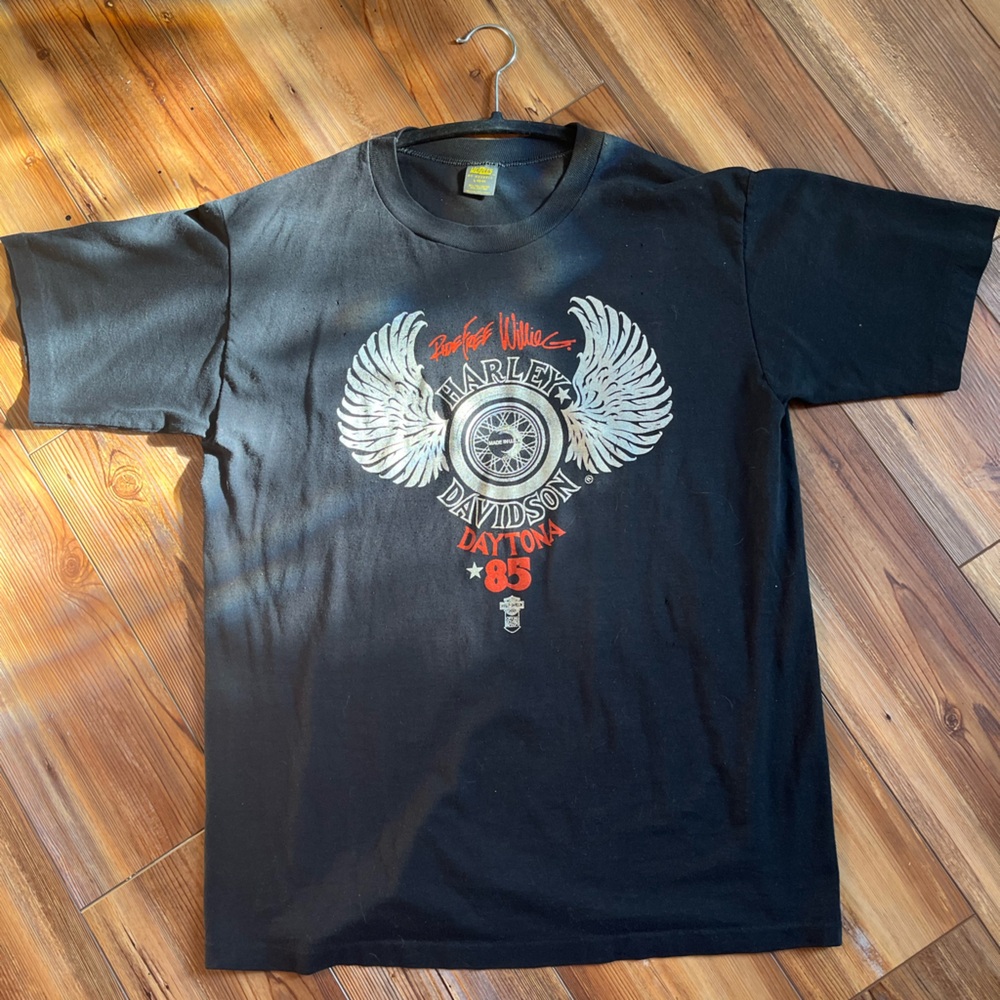 Vintage 1985 Willie G.Ride Free Daytona Bike Week Tshirt Robison Harley-Davidson